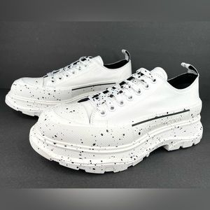 Alexander McQueen Men's Tread Slick Speckled Low-Top Sneakers Size EU 49 - US 16